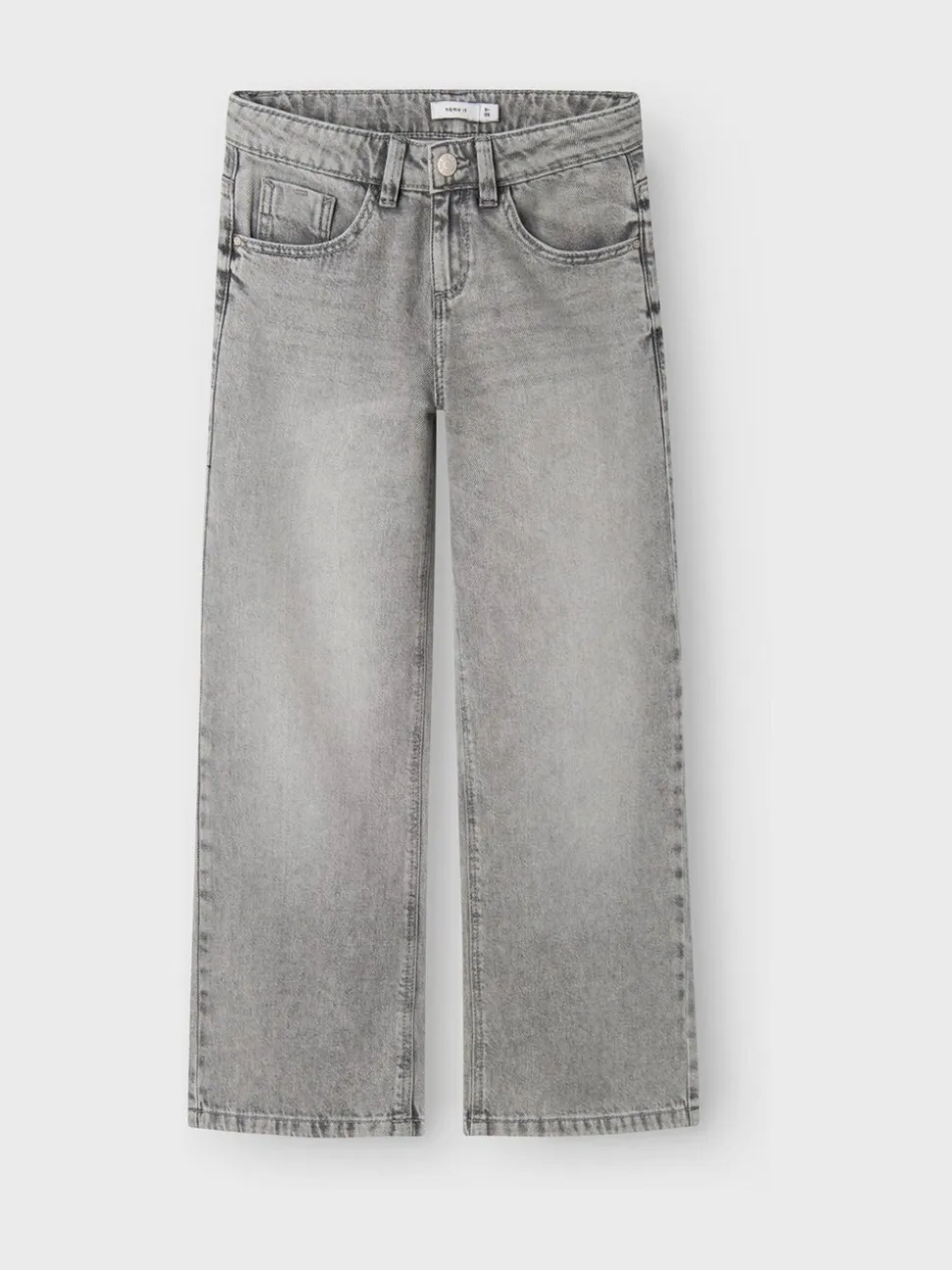 Grijs - Name It jeans met wijde pijpen