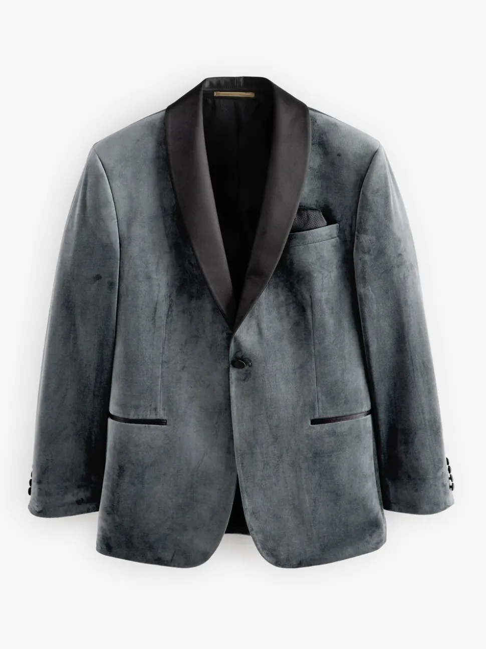 Grijs - Normale Pasvorm - Fluwelen blazer