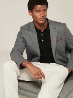 Grijs - Normale Pasvorm - Modieuze blazer met textuur