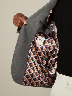 Grijs - Normale Pasvorm - Modieuze blazer met textuur
