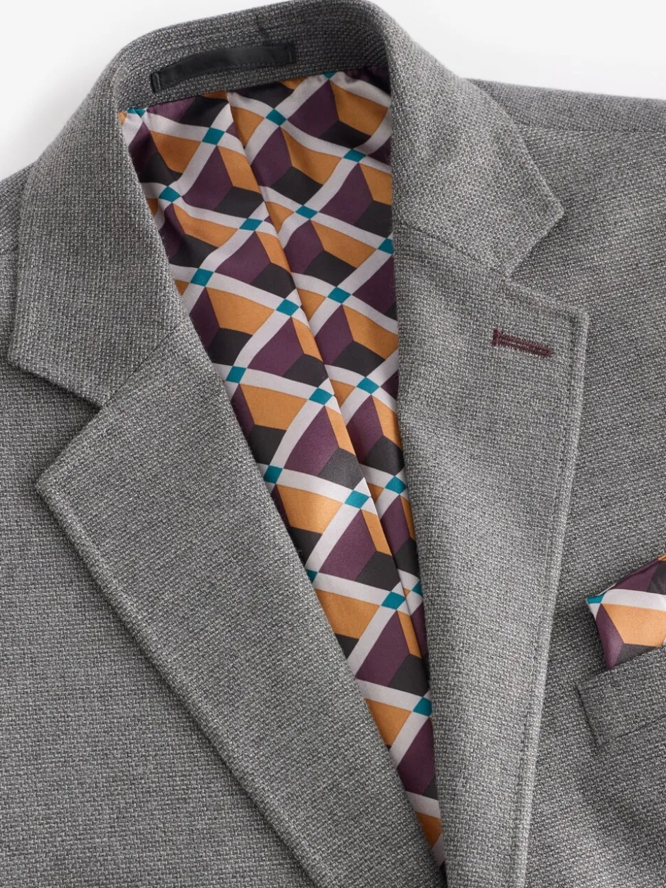 Grijs - Normale Pasvorm - Modieuze blazer met textuur
