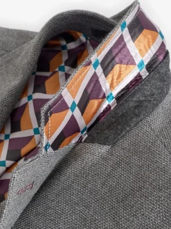 Grijs - Normale Pasvorm - Modieuze blazer met textuur
