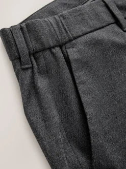 Grijs - Normale Pasvorm - Signature - 100% Wollen broek met Motion Flex-tailleband