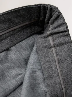 Grijs - Normale Pasvorm - Signature - 100% Wollen broek met Motion Flex-tailleband