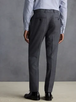 Grijs - Normale Pasvorm - Signature - 100% Wollen broek met Motion Flex-tailleband
