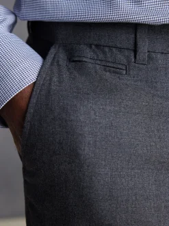 Grijs - Normale Pasvorm - Signature - 100% Wollen broek met Motion Flex-tailleband