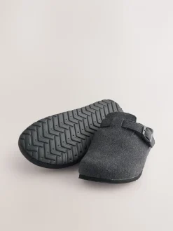 Grijs - Pantoffelmuiltjes met gesp