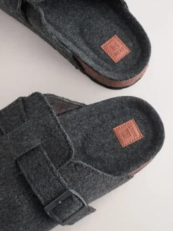 Grijs - Pantoffelmuiltjes met gesp