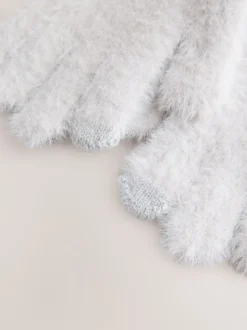Grijs - Pluizige handschoenen (3-16jaar)