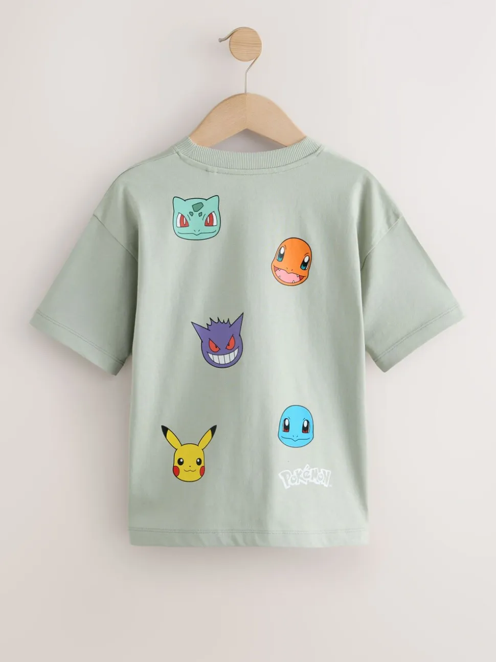 Grijs - Pokemon T-shirt met meerdere karakters op de achterkant (4-14jaar)
