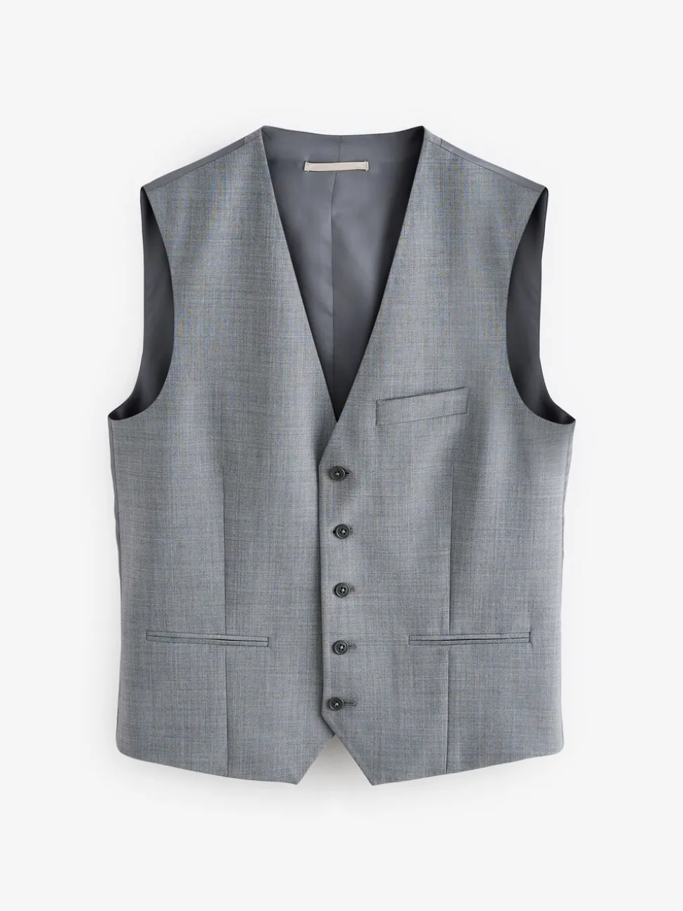 Grijs - Regular Fit Wool Blend Motionflex Waistcoat