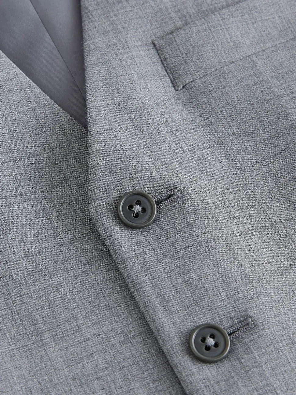 Grijs - Regular Fit Wool Blend Motionflex Waistcoat