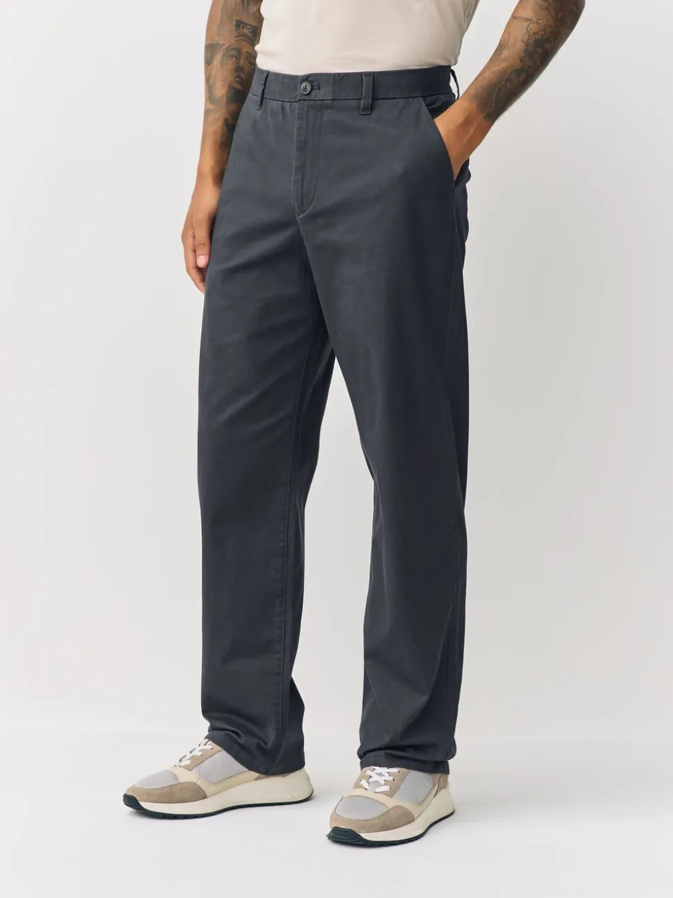 Grijs - Relaxed fit - Stretchy chino