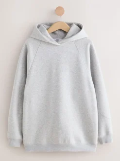 Grijs - Relaxte pasvorm zware lange hoodie