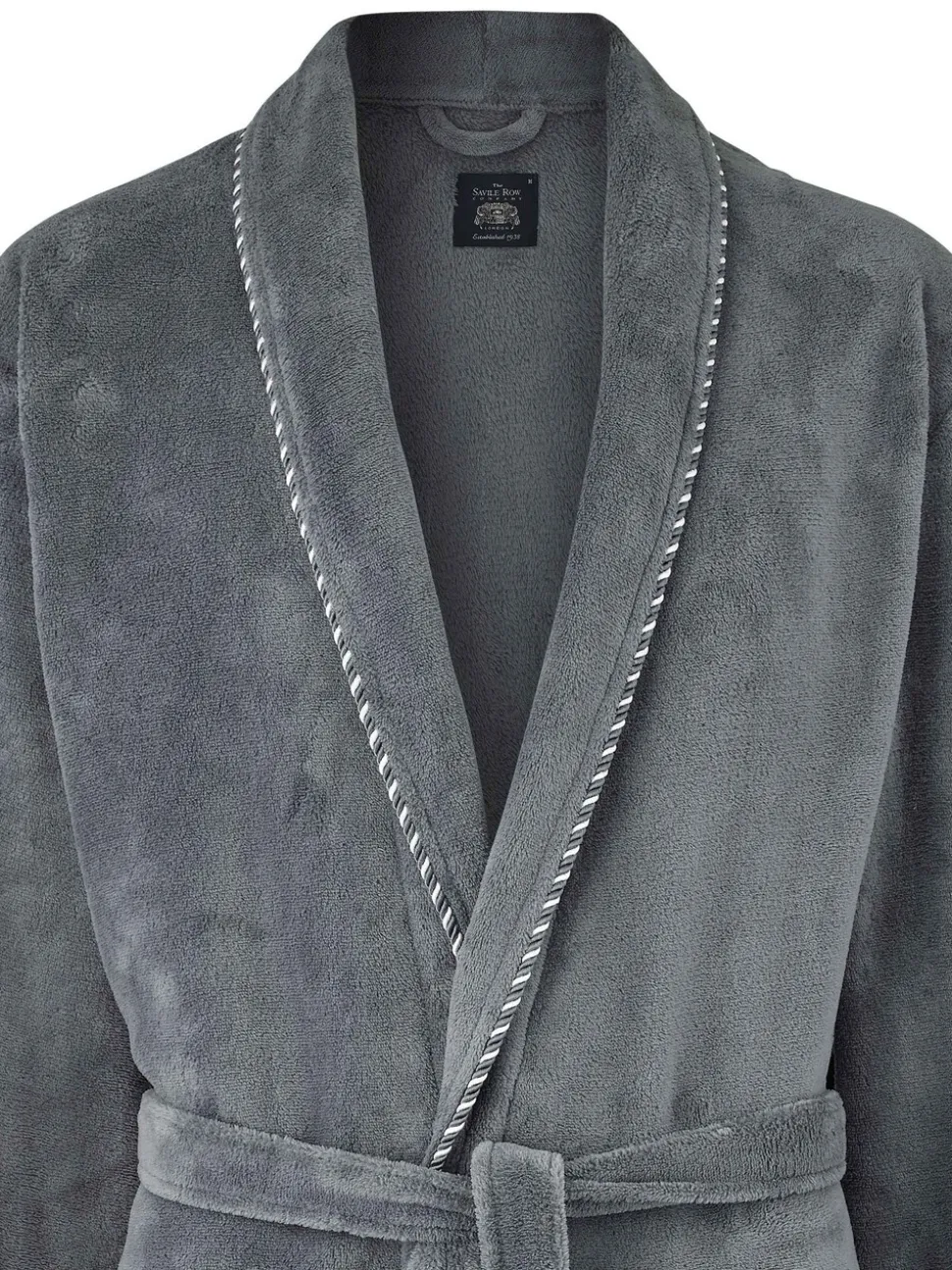 Grijs - Savile Row Company Lightweight Soft Fleece Rope Edge Dressing Gown