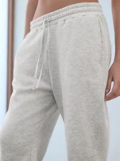 Grijs - Self. joggingbroek met boorden