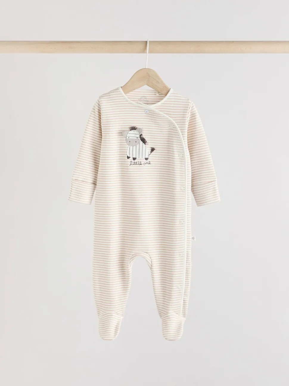 Grijs - Set 3 baby-pyjama's met zebraprint van 100% katoen (0-2jr)