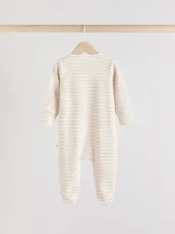 Grijs - Set 3 baby-pyjama's met zebraprint van 100% katoen (0-2jr)