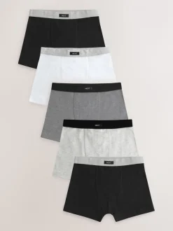 Grijs - Set van 5 boxershorts met zachte tailleband (1,5-16 jr)