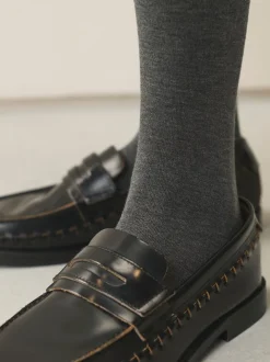 Grijs - Set van 2 gebreide panty's met warme handgreep