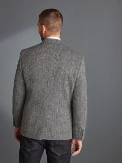 Grijs - Signature - Harris tweed Britse wollen blazer
