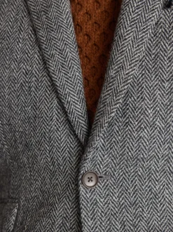 Grijs - Signature - Harris tweed Britse wollen blazer