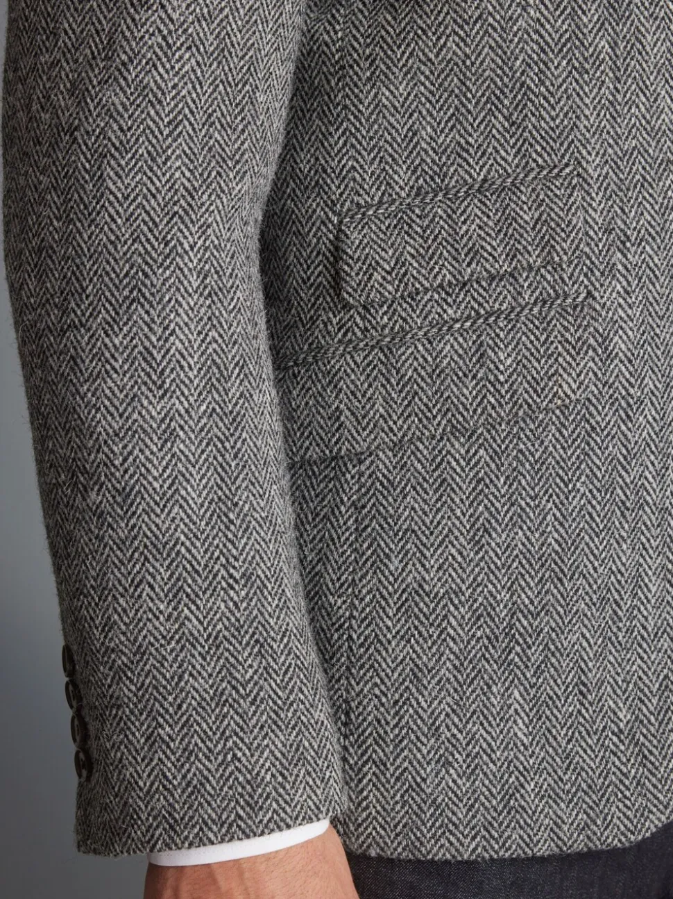 Grijs - Signature - Harris tweed Britse wollen blazer