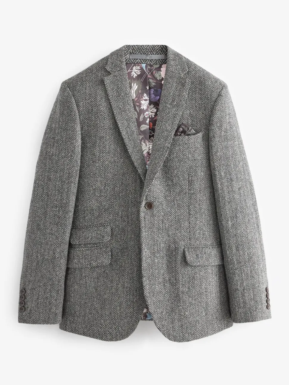 Grijs - Signature - Harris tweed Britse wollen blazer