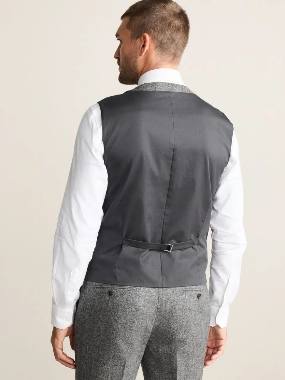 Grijs - Signature Abraham Moon 100% British Wool Donegal Suit Waistcoat