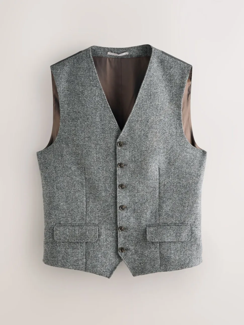 Grijs - Signature Abraham Moon 100% British Wool Donegal Suit Waistcoat