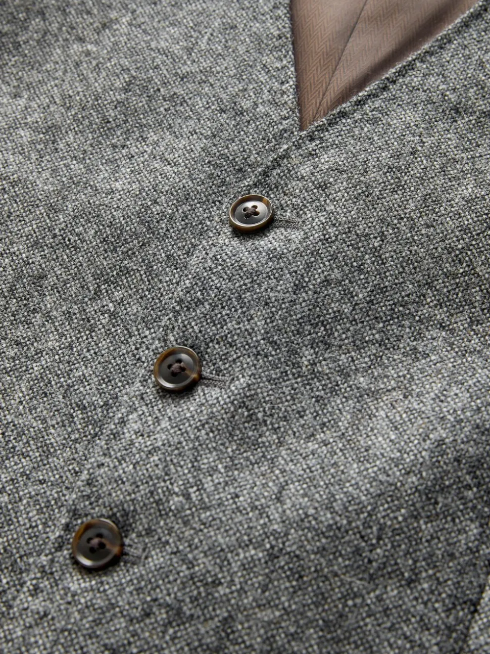 Grijs - Signature Abraham Moon 100% British Wool Donegal Suit Waistcoat