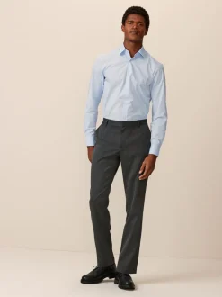 Grijs - Slim Fit - 2 Modieuze broeken zonder bandplooi