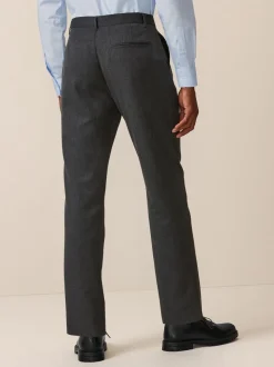 Grijs - Slim Fit - 2 Modieuze broeken zonder bandplooi