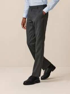 Grijs - Slim Fit - 2 Modieuze broeken zonder bandplooi