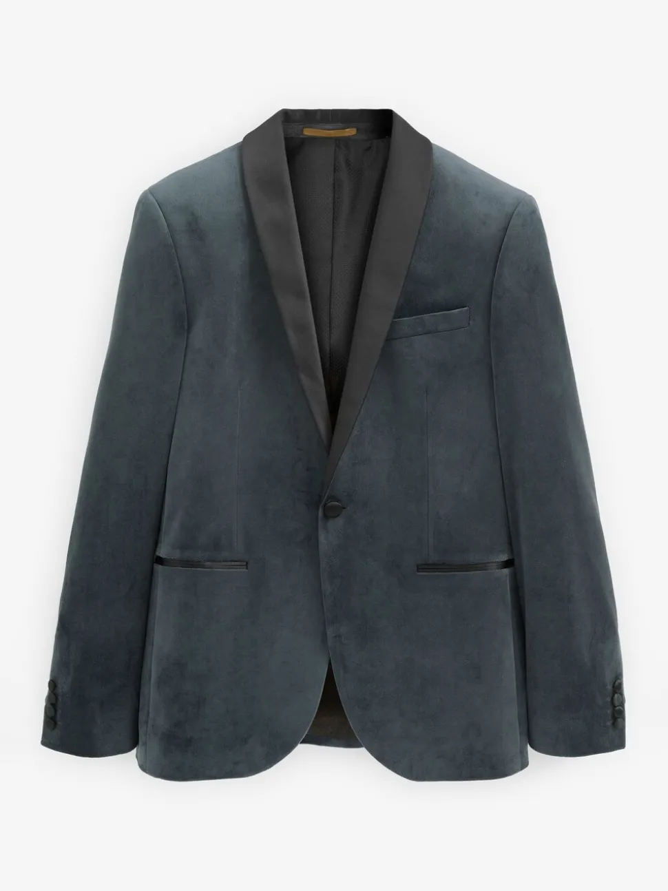 Grijs - Slim Fit - Fluwelen blazer
