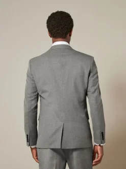 Grijs - Slim Fit - Kostuum met textuur: colbert
