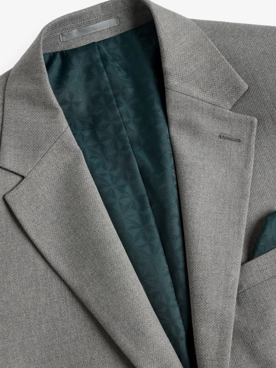 Grijs - Slim Fit - Kostuum met textuur: colbert