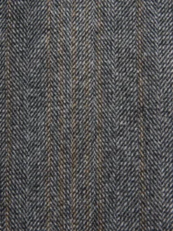 Grijs - Slim Fit Wool Blend Herringbone Stripe Suit Waistcoat