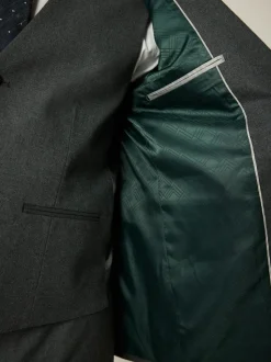 Grijs - Slim-fit flanellen colbert