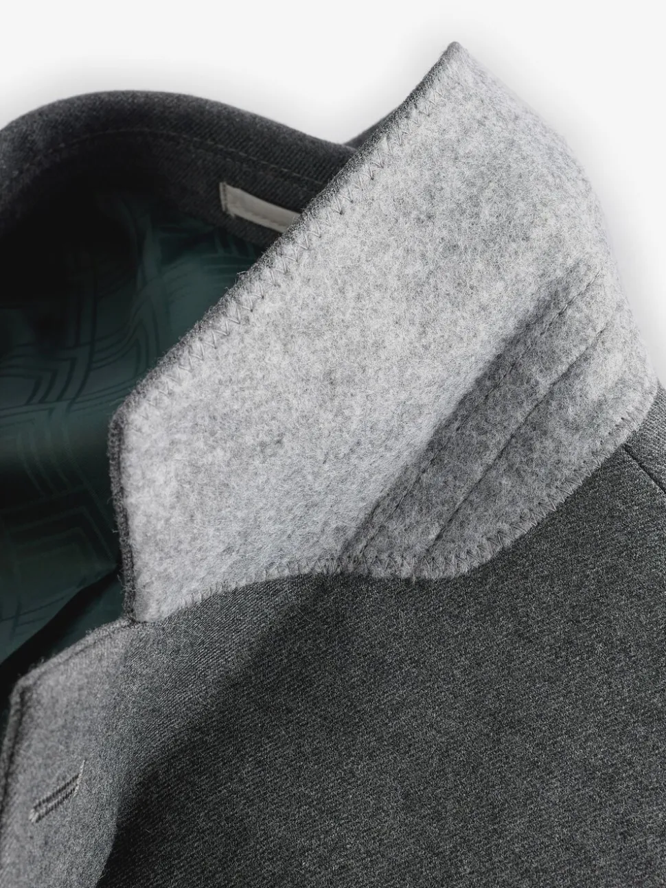 Grijs - Slim-fit flanellen colbert