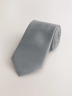 Grijs - Smal - Stropdas met textuur