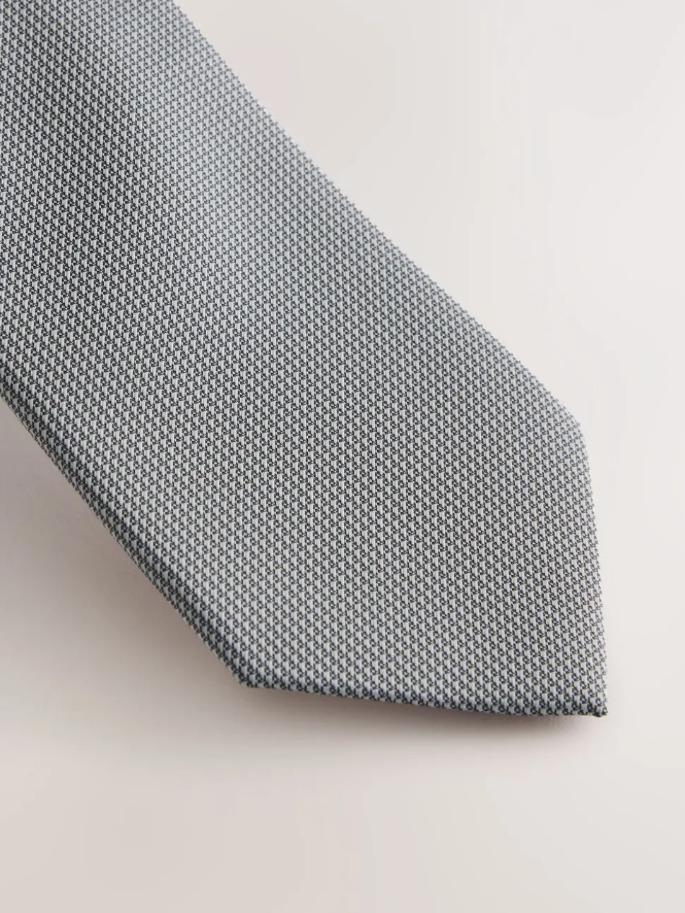 Grijs - Smal - Stropdas met textuur
