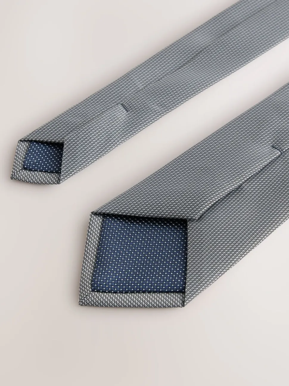 Grijs - Smal - Stropdas met textuur