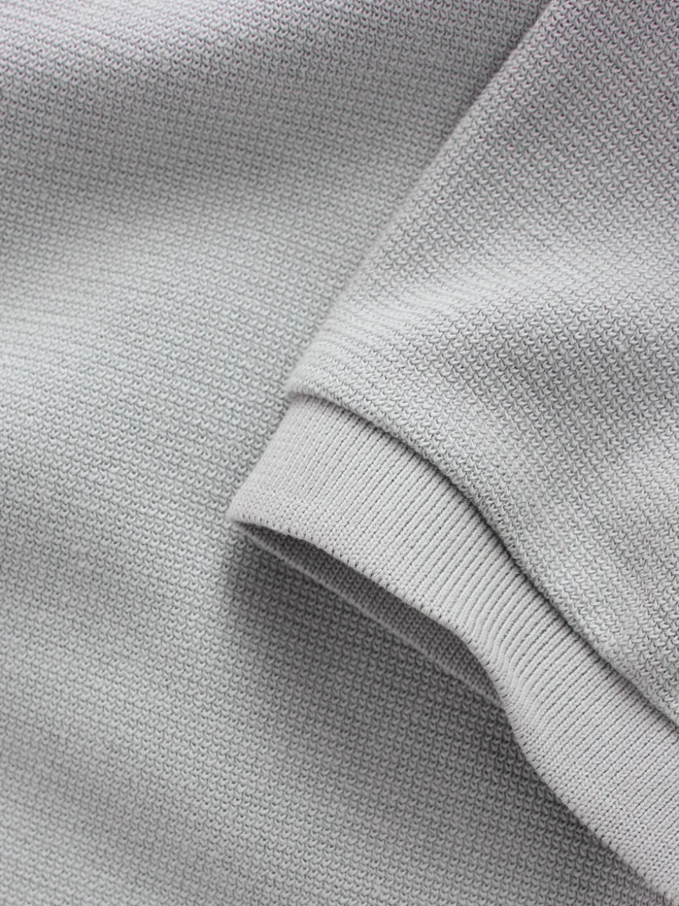 Grijs - Smart poloshirt met textuur en rits