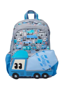 Grijs - Smiggle Ready Set Go Junior rugzak met figuurtjes