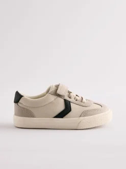 Grijs - Sneakers met klittenbandsluiting en elastische veters