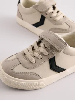 Grijs - Sneakers met klittenbandsluiting en elastische veters