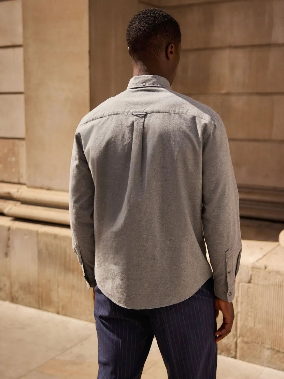 Grijs - Soft Touch Oxford Long Sleeve Shirt