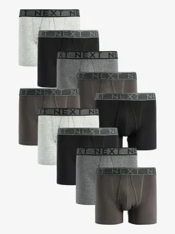 Grijs - Standaard - 10 Boxershorts zonder plooi