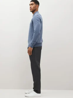 Grijs - Straight-fit chino van 100% katoen